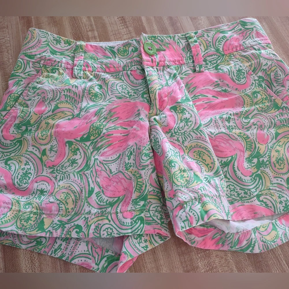 Pre-Owned Lilly Lilli Pulitzer The Callahan Floral Tropical Barbie Pink Size 00